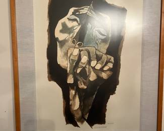Las Manos De La Ternura Signed & Numbered By Oswaldo Guyasamin Lithograph