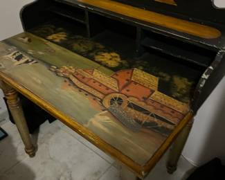 Country Folk Art Painted Desk