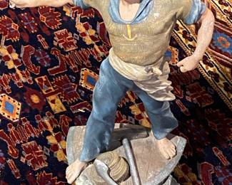 Signed Antique Metal Nautical Figure Statue