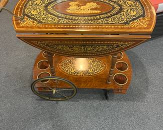 Italian Marquetry Tea Cart