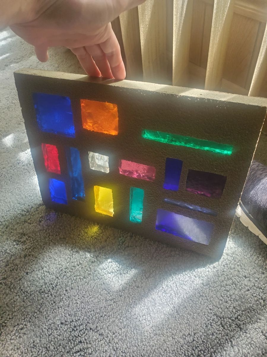 Brutalist stained glass