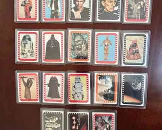 1977 Topps Star Wars Cards Luke Skywalker, Darth Vadar, Han Solo, and more