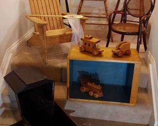 Childrens Chairs, Doll Cradle, And Toys Featuring Fisher Price