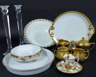 Limoges, Stouffer, Pickard and Royal Crown Derby Servingware
