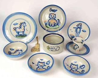 M. A. Hadley Cat And Horse Themed Dishes