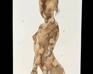 Original Female Nude by Anastasiia Serdnova, Signed