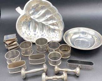 Sterling Napkin Rings, Knife Rests, And More