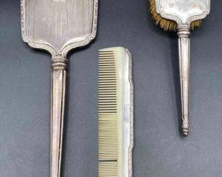 Sterling Mirror, Brush, And Comb