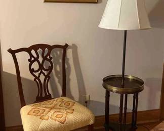 Table Lamp Comes With HarpBacked Chair, Original Watercolor 