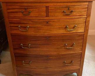 Vintage Robert Mitchell Mahogany Five Drawer Chest