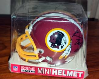 Autographed Washington Riddell Mini Helmets Signed by Kevin Lockett #83 Qty 2 And XFL Helmet
