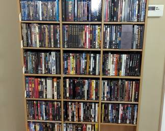 Wood DVD Rack With Adjustable Shelves, 40” x 72” x 9