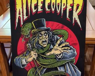 Vintage Alice Cooper Poster With Foam Backing, 26" x 18"
