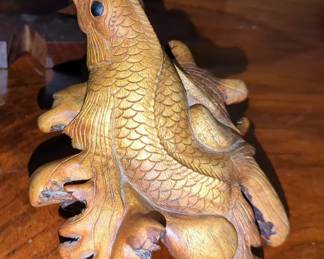 Desk Organization, Wood Clock, Tape Dispenser, Carved Wood Fish And More