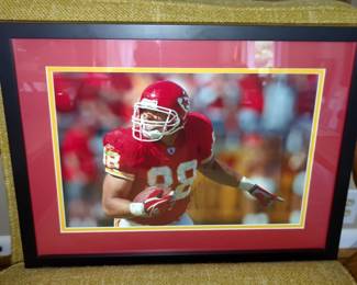 Framed And Matted Under Glass Autographed Print Signed By Tony Gonzalez

