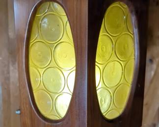 Vintage Wood Hanging Chain Light, Powers On