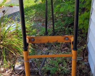 Metal Framed Hand Truck With Hard Tires, 46" Tall, And Meta Floor Dolly, 21" x 21"