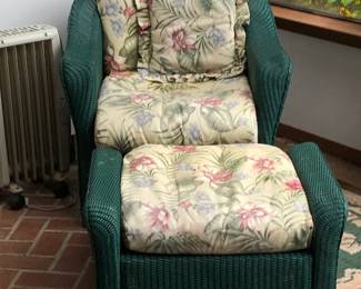Wicker Chair & Ottoman