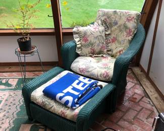 Wicker Chair & Ottoman