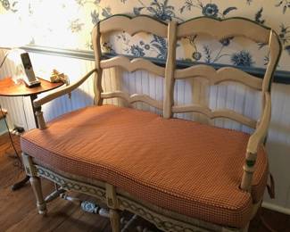 French Country Bench w/ Rush Seat