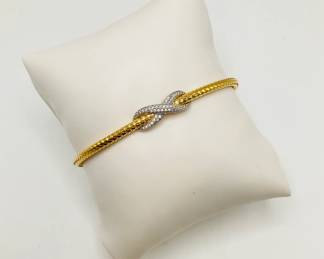 Gold and Silver Mesh Cuff Bracelet