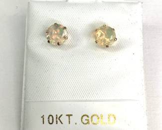 10K Gold Opal Earrings