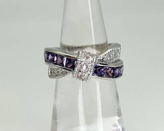 White Topaz and Ameethyst Ring