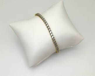 Gold and CZ Tennis Bracelet