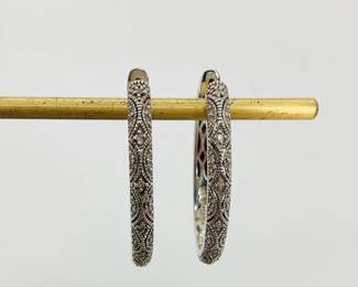 Sterling Silver Oval Hoop Earrings