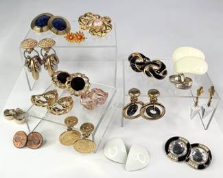 Gold Tone Clip On Fashion Earrings