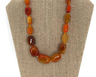 Selenite Stone Necklace with Sterling Silver Clasp