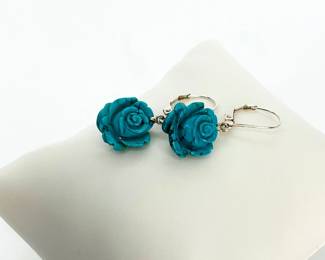 Sterling Silver and Turquoise Flower Earrings
