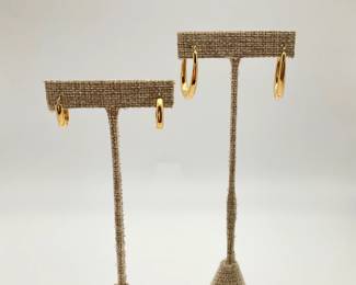 Gold Oval Hoop Earrings