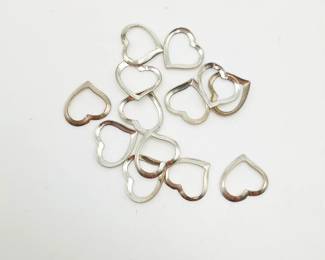 Silver Floating Hearts