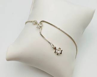 Sterling Silver CZ Anklet
