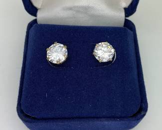 10K Gold CZ Stud Earrings