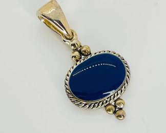 Blue Chalcedony Oval Pendant