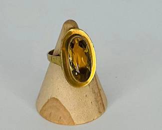 Vintage 8K Gold and Citrine Ring