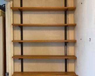 Metal and oak shelving $100