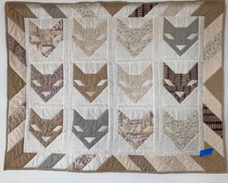 Hand done small cat quilt