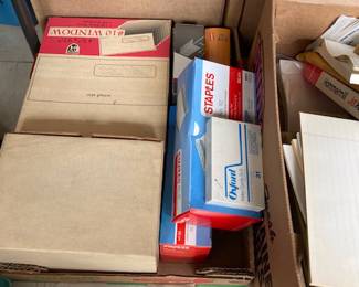 Large amount of unused office supplies