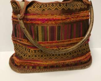 Coveted Andre Assous summer bag with wood handles.  Braided base, perfect condition.