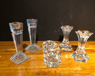 Collection of Glass Candlestick holders, c 1970's.
