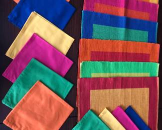 Woven Placemats-6 with 10-hand sewn napkins/matching colos.