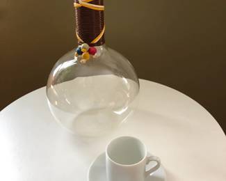MCM wrapped coffee/espresso decanter with beaded decoration