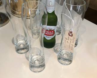 Oh so slender, draft beer glasses with weighted bottoms.