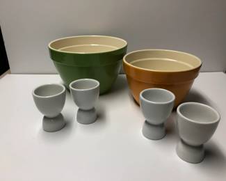 Crate and Barrel Mixing Bowls with 4 Egg Cups