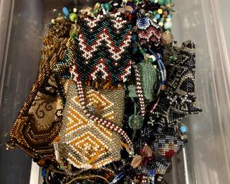 Native American Beaded gemstone bags