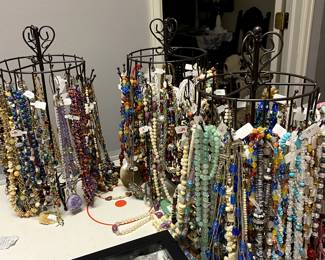 Hundreds of gemstone and various necklaces