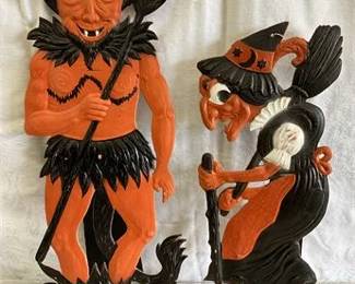 Lot 031  
Amazing Find! 1940’s Devil & Witch Embossed Die-Cut